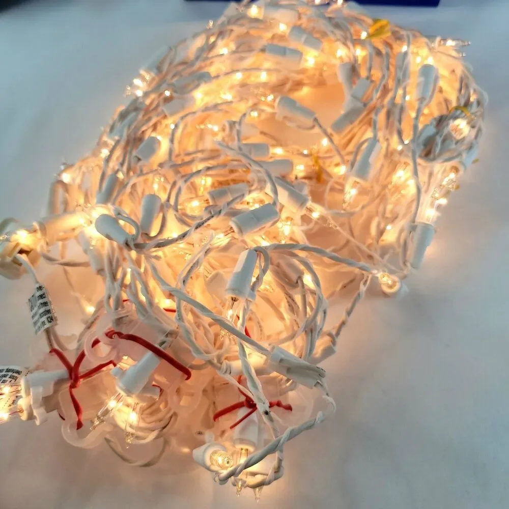 Vintage Holiday Time Swag-Style Lights Set 10ft White Clear Christmas Lot of 5
